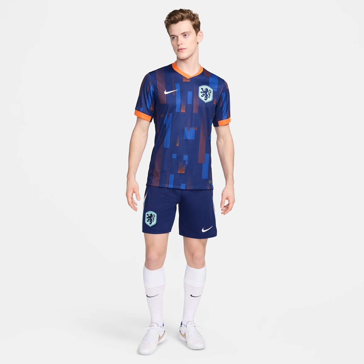 T-shirt de Homem 2.º Equipamento Países Baixos 2024 Stadium Azul-8