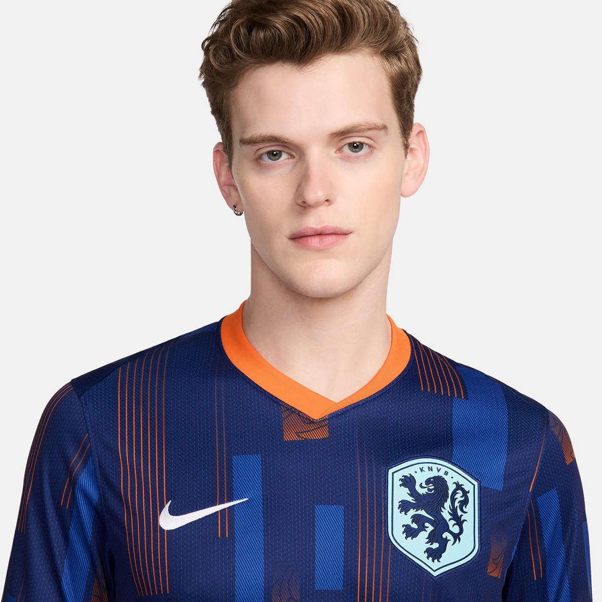 T-shirt de Homem 2.º Equipamento Países Baixos 2024 Stadium Azul-4