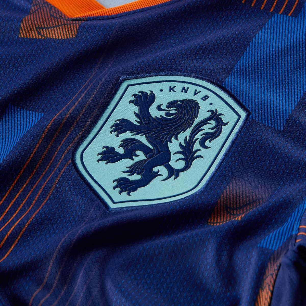 T-shirt de Homem 2.º Equipamento Países Baixos 2024 Stadium Azul-3