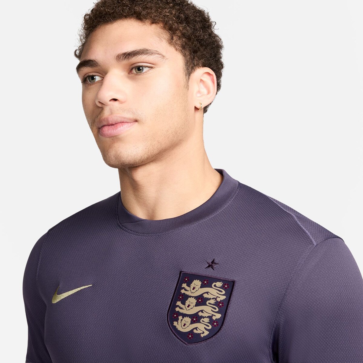 T-shirt de Homem 2.º Equipamento Inglaterra 2024 Stadium Roxo-4