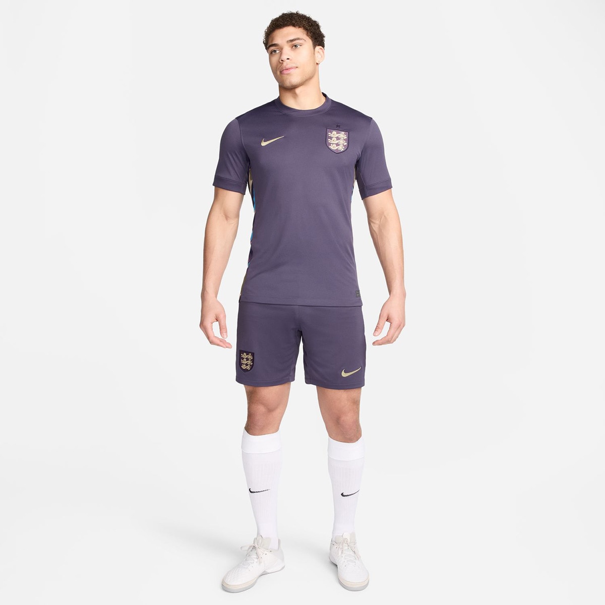 T-shirt de Homem 2.º Equipamento Inglaterra 2024 Stadium Roxo-7