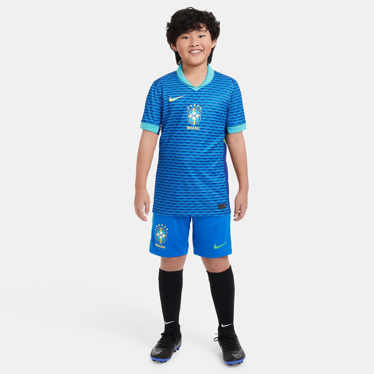 T-shirt de Criança 2.º Equipamento Brasil 2024 Stadium Azul-6