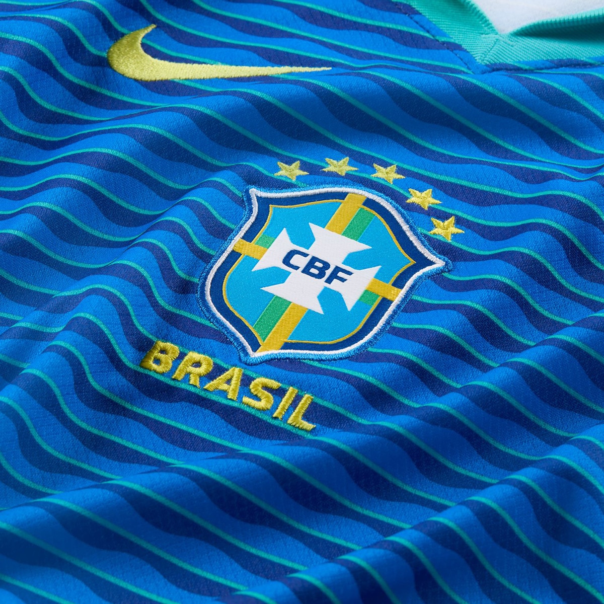 T-shirt de Criança 2.º Equipamento Brasil 2024 Stadium Azul-3