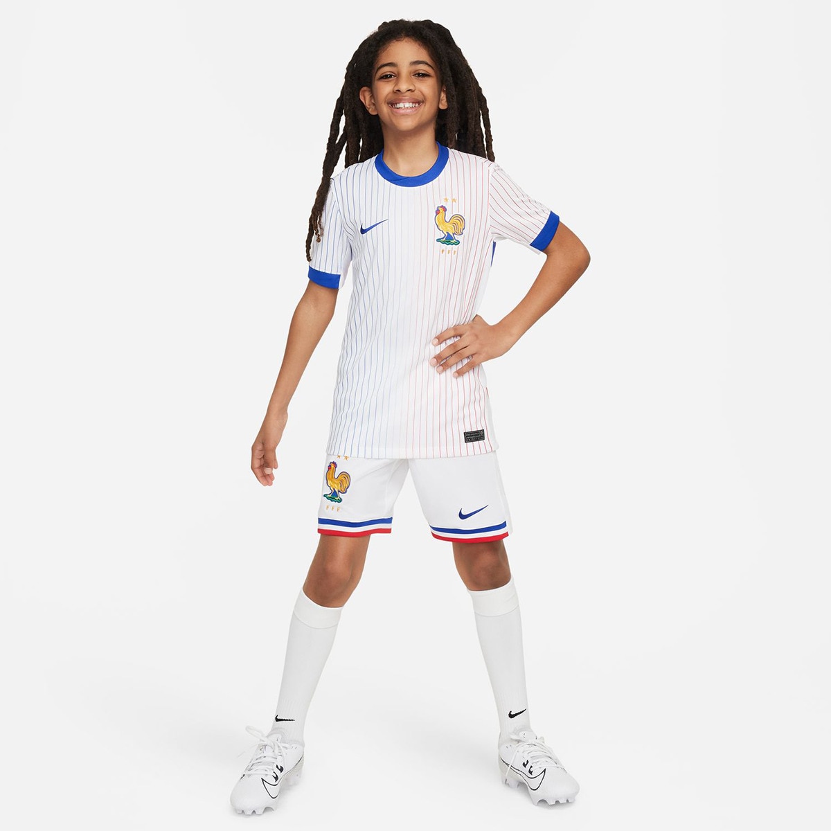 T-shirt de Criança 2.º Equipamento França 2024 Stadium Branco-6