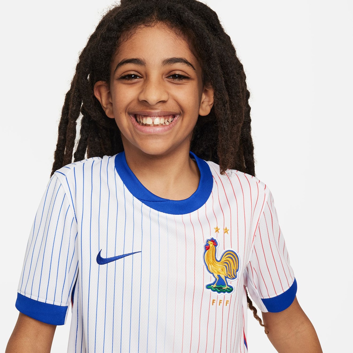 T-shirt de Criança 2.º Equipamento França 2024 Stadium Branco-4