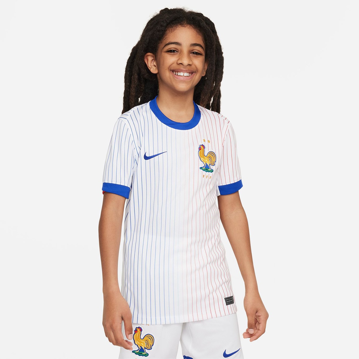 T-shirt de Criança 2.º Equipamento França 2024 Stadium Branco-1