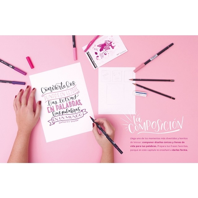 LetreArte: Descubre el arte de dibujar letras bonitas con este cuaderno de lettering para adultos. Una guía con instrucciones, consejos (Tapa blanda) 2