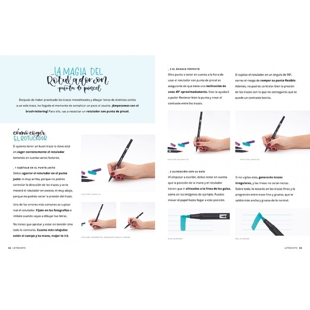 LetreArte: Descubre el arte de dibujar letras bonitas con este cuaderno de lettering para adultos. Una guía con instrucciones, consejos (Tapa blanda) 3