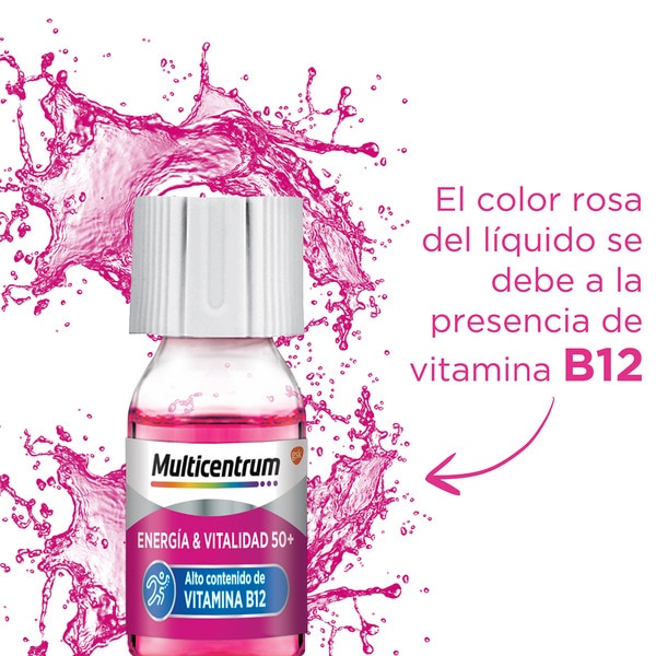 Energy & Vitality 50+ food supplement for adults over 50 box 30 bottles with a high vitamin B12, niacin and zinc content