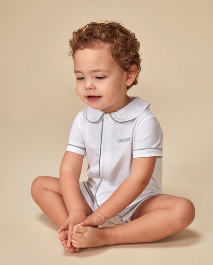 Gocco Pijama Oxford Blu Per Bambini E Ragazzi - Pigiama Autunno/Inverno In Cotone - Comodo E Caldo