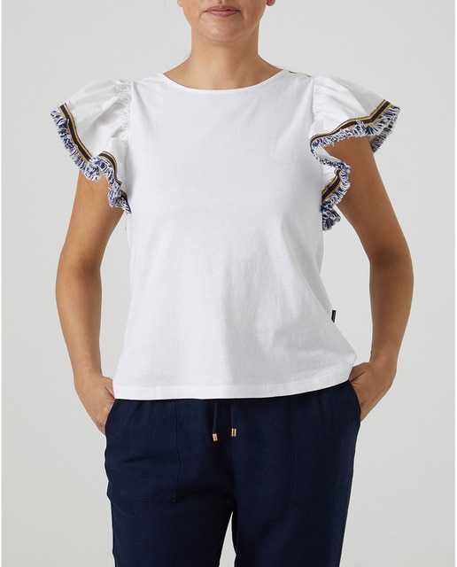 Imagen 0 de Camiseta blanca manga volante