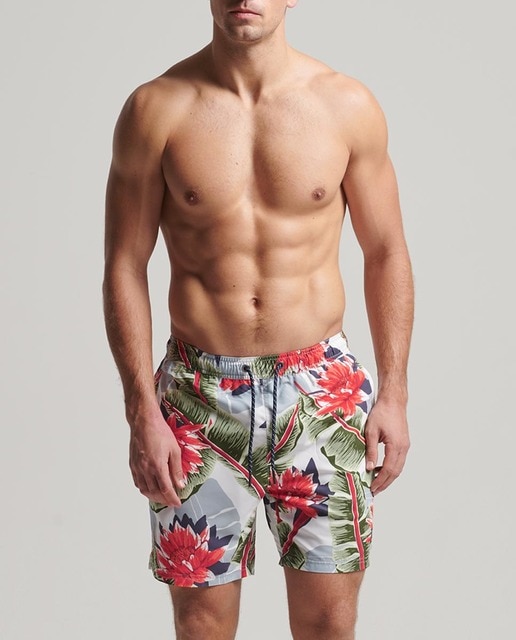 Imagen 0 de Bañador de hombre con logotipo Vintage Logo y estampado hawaiano