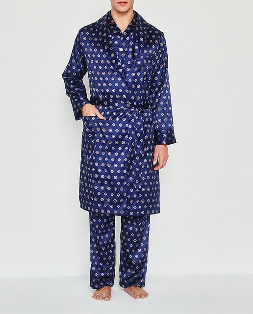 Imagen 0 de Bata de hombre cruzada estampada saten