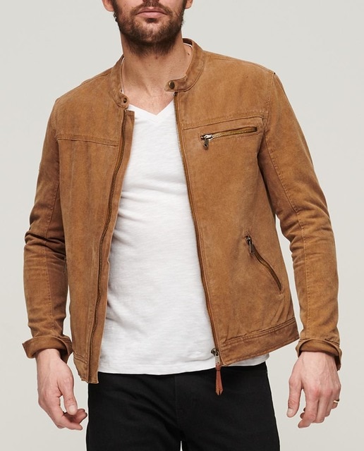 Imagen 0 de Cazadora de hombre Racer de lona con logotipo Vintage Logo