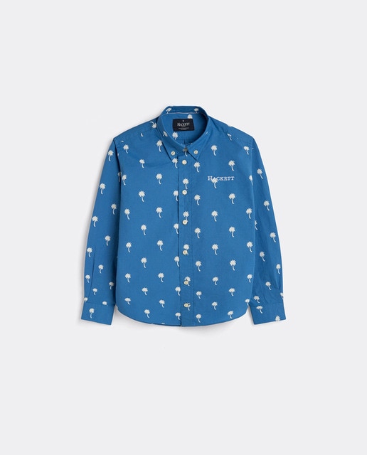 Imagen 0 de Camisa de niño azul estampado de palmeras