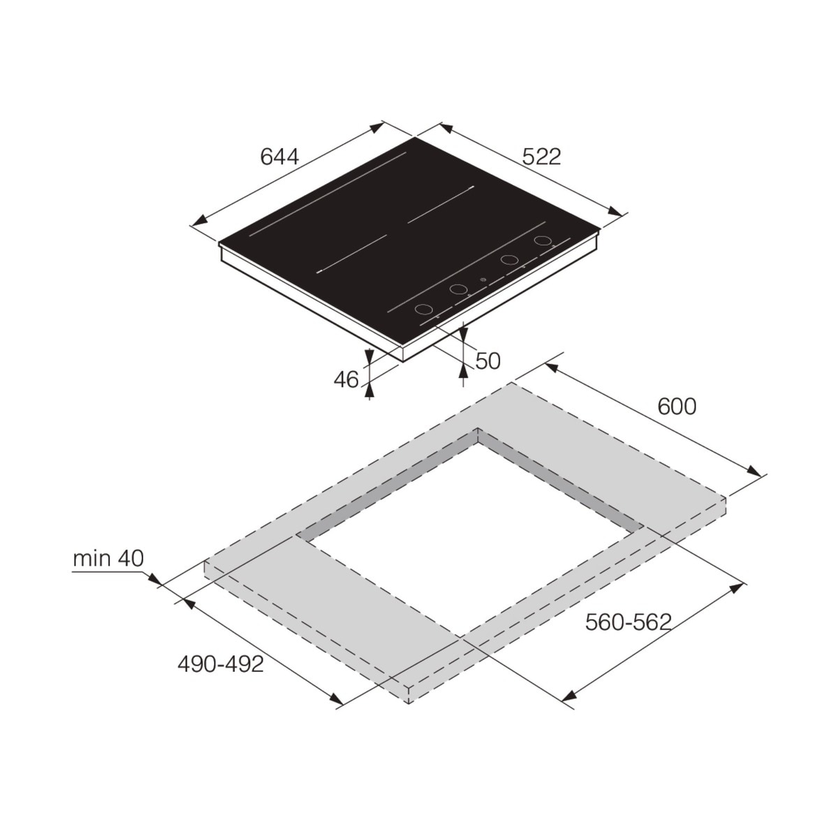 Placa inducción Asko 4 zonas de cocción - HID654GC Cristal negro-3