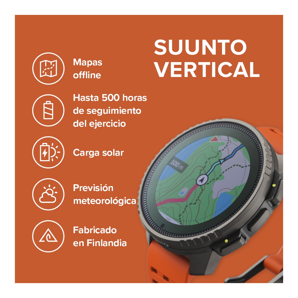 Relógio GPS Vertical Solar - Steel 7
