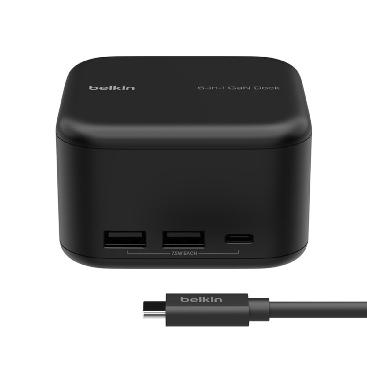 Hub Belkin Connect USB-C GaN 6 en 1 Core de 130 W Negro-2