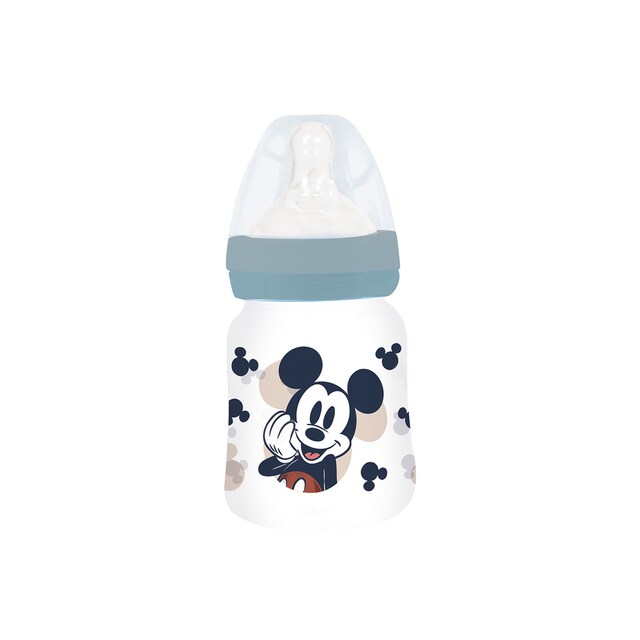 Imagen 0 de Stor biberon cuello ancho 150 ml tetina silicona 3 posiciones mickey mouse full of smiles