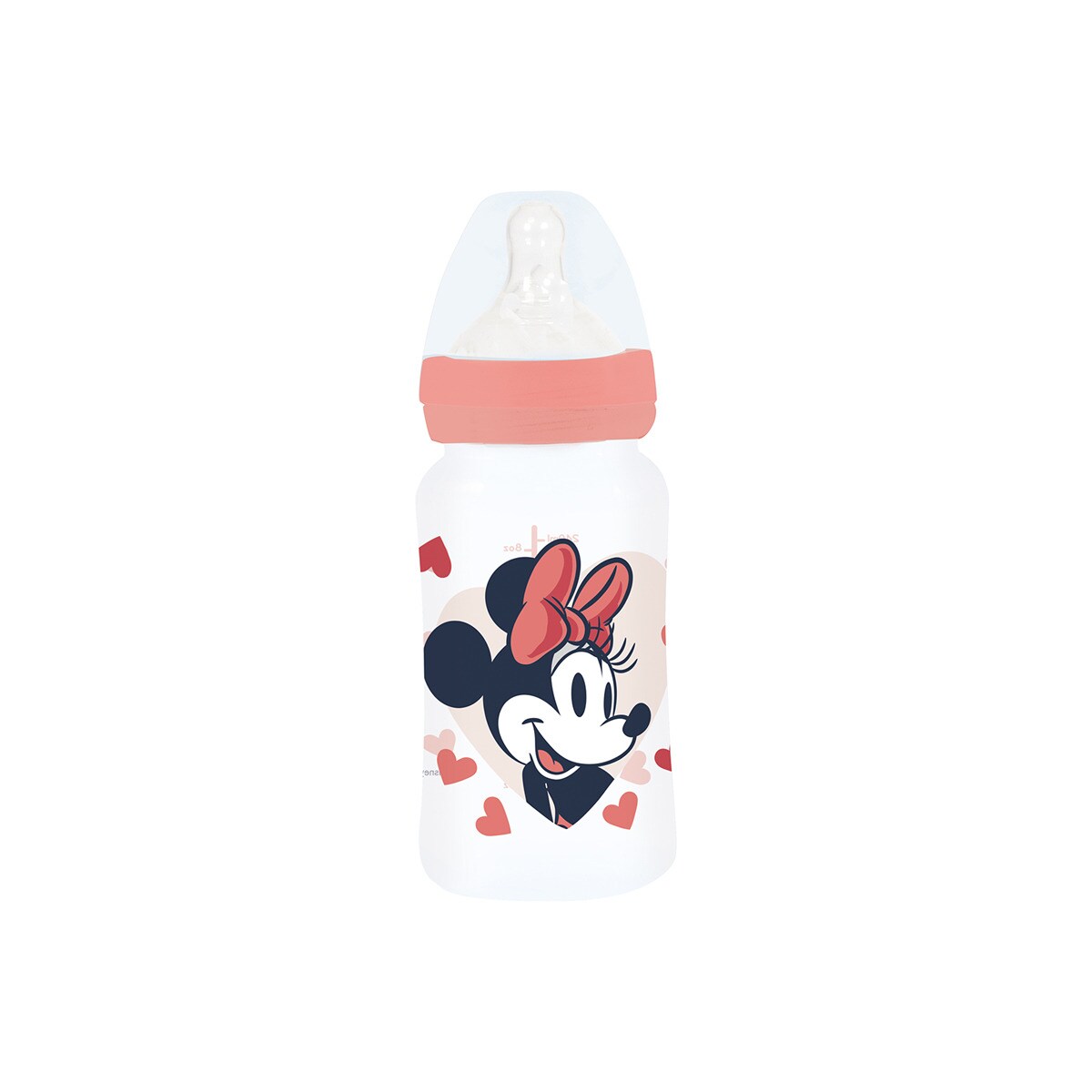 Stor biberon cuello ancho 240 ml tetina silicona 3 posiciones minnie mouse heart full Rosa-1