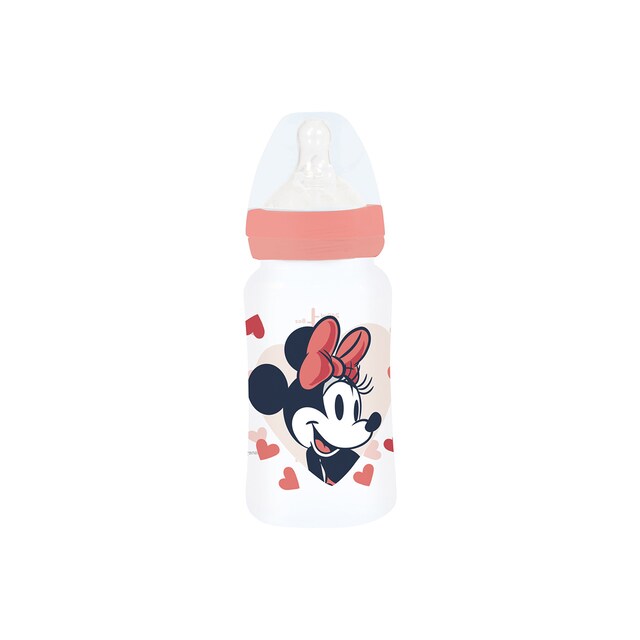 Imagen 0 de Stor biberon cuello ancho 240 ml tetina silicona 3 posiciones minnie mouse heart full