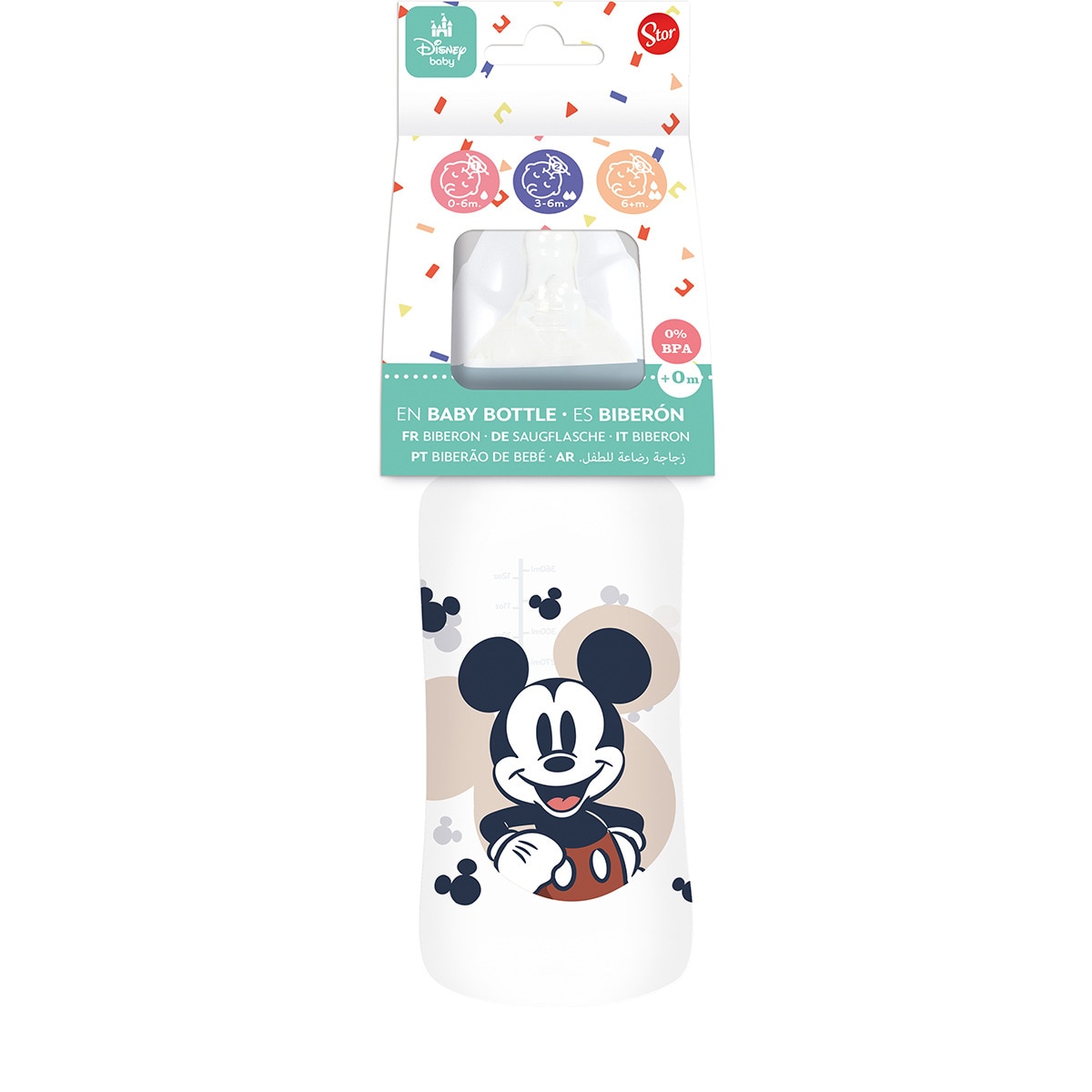 Stor biberon cuello ancho 360 ml tetina silicona 3 posiciones mickey mouse full of smiles Azul-2