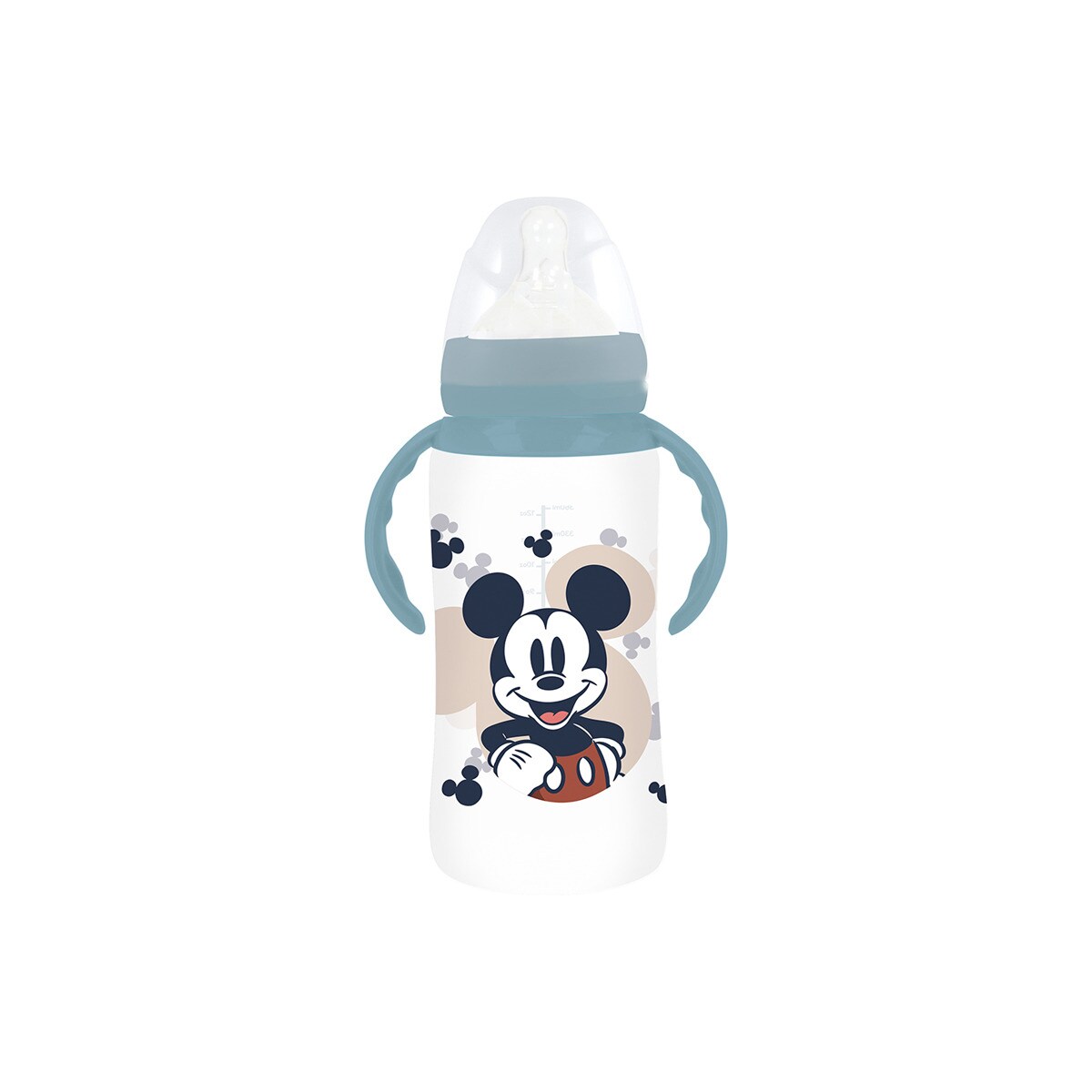 Stor biberon cuello ancho 360 ml tetina silicona 3 posiciones con asas mickey mouse full of smiles Azul-1