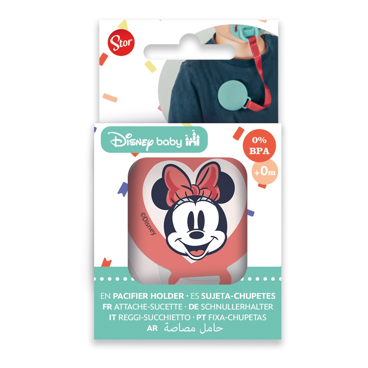 Stor sujeta chupetes minnie mouse heart full Rosa-2