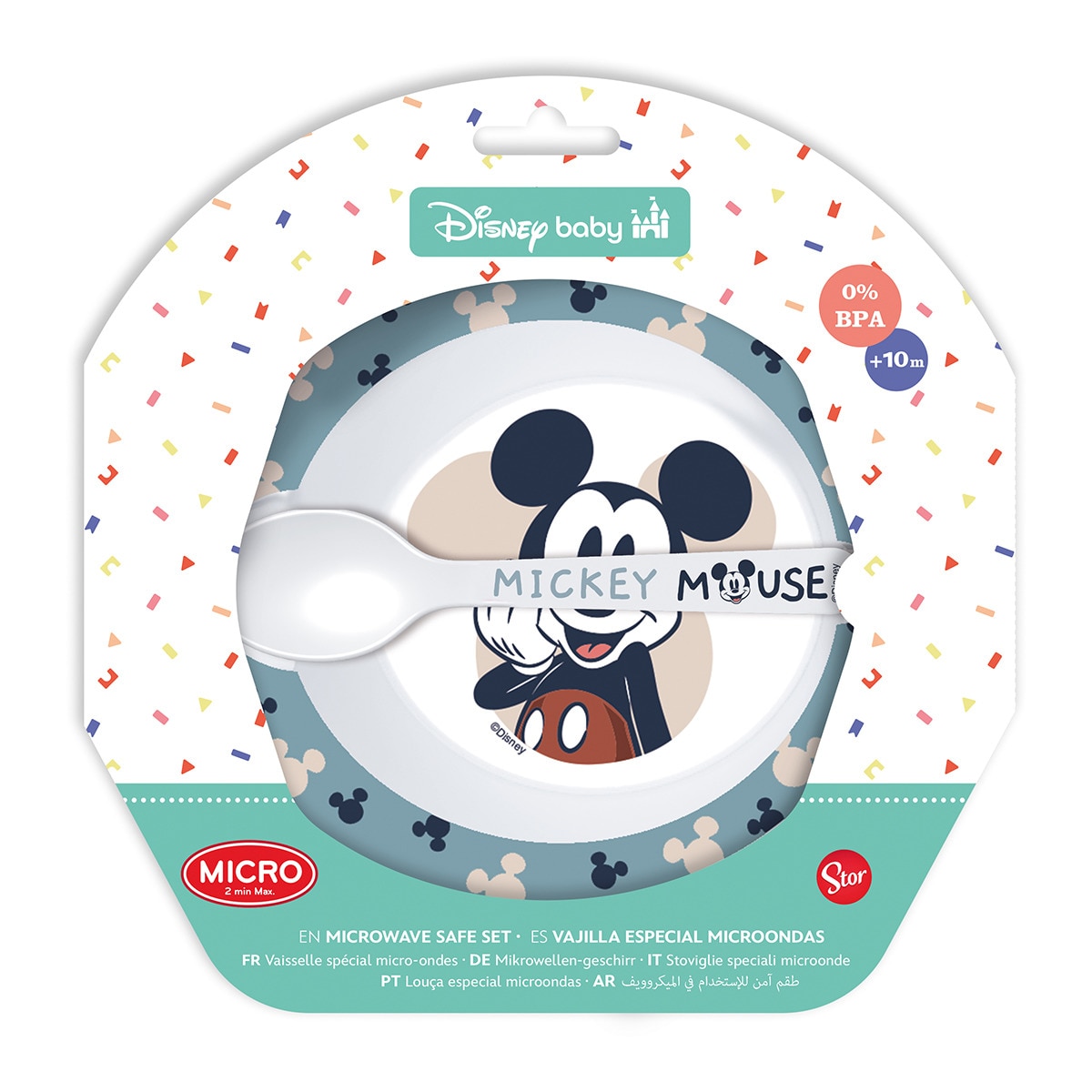 Stor set micro toddler 2 pcs (cuenco y cuchara) mickey mouse full of smiles Azul-2