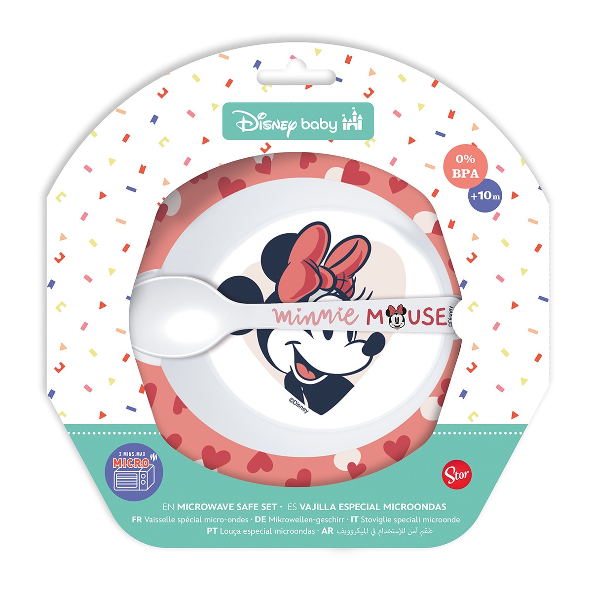 Stor set micro toddler 2 pcs (cuenco y cuchara) minnie mouse heart full Rosa-2
