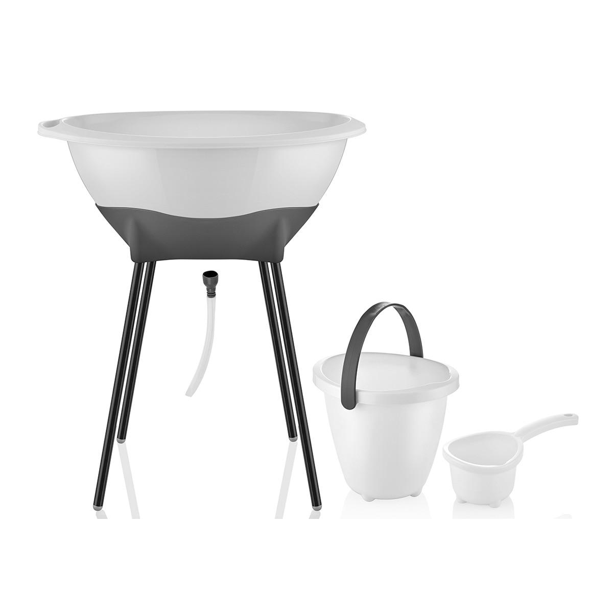 Bañera con soporte para bebé Blanco-1