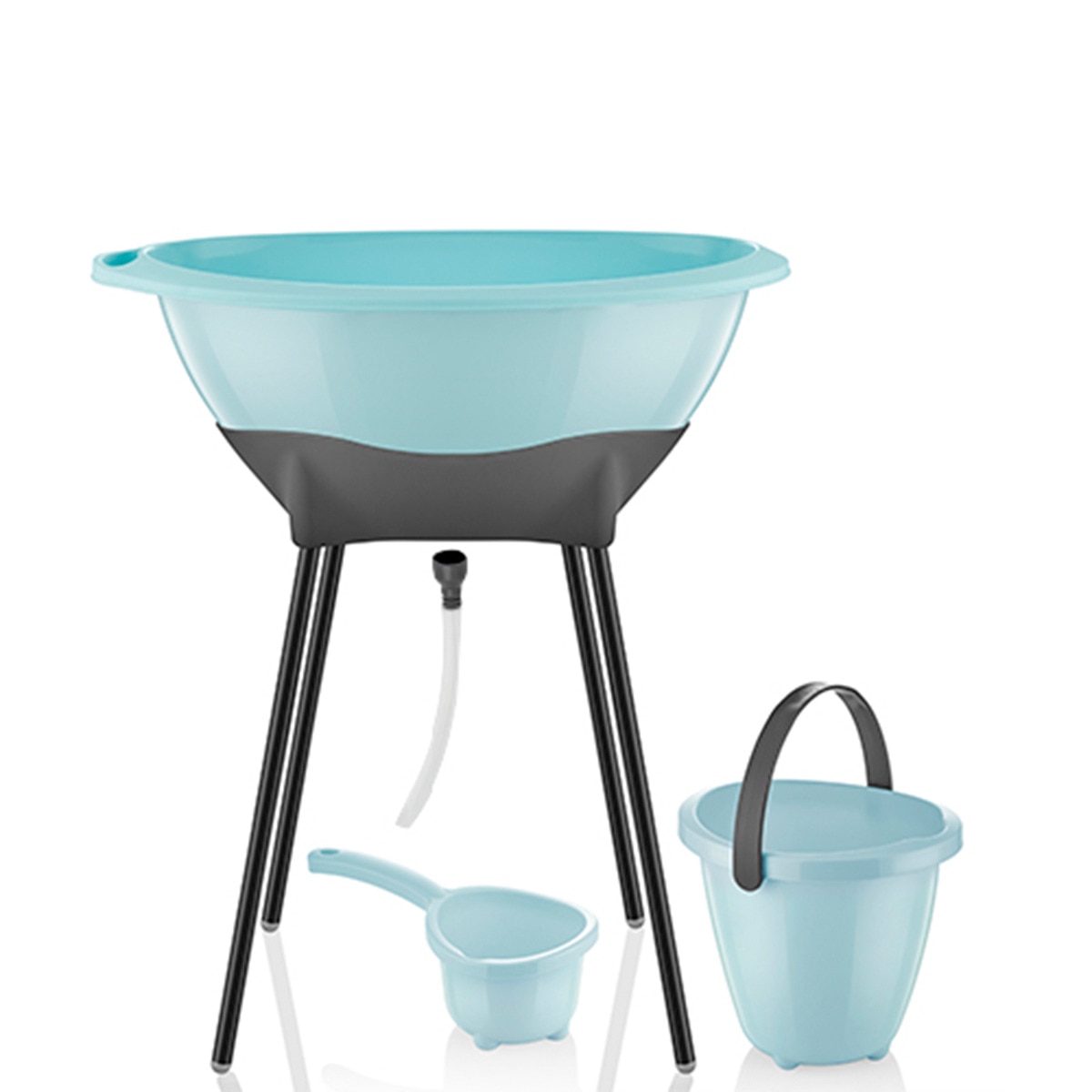 Bañera con soporte para bebé Turquesa-5