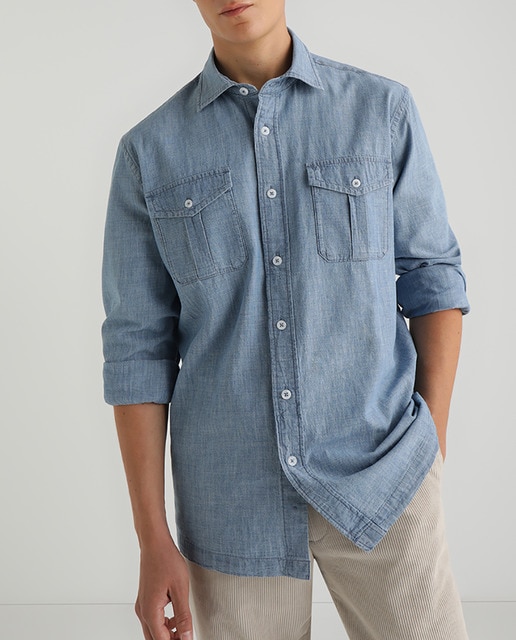 Imagen 0 de Camisa Non Iron de hombre slim lisa azul índigo