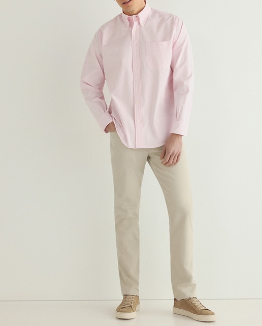 Imagen 0 de Camisa Non Iron de hombre slim de rayas rosa