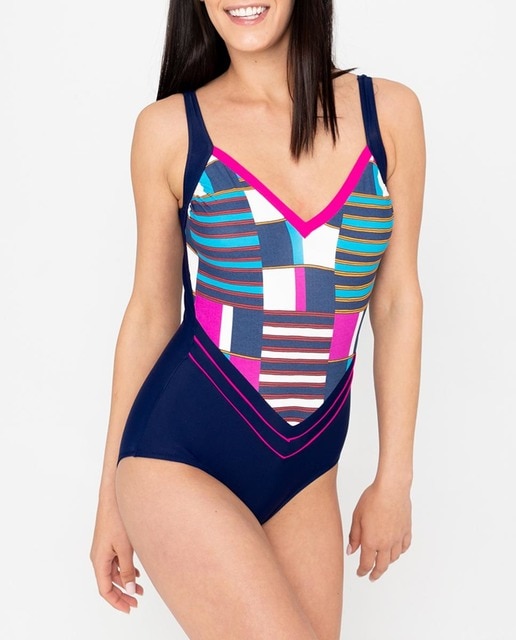 Imagen 0 de Bañador escote pico estampado geométrico
