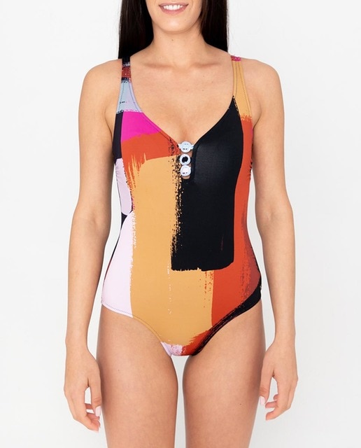 Imagen 0 de Bañador escote camiseta  estampado floral