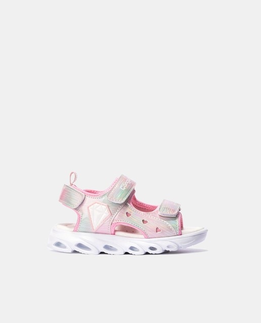 Imagen 0 de Sandalias abiertas de niña con luces y cierre adherente