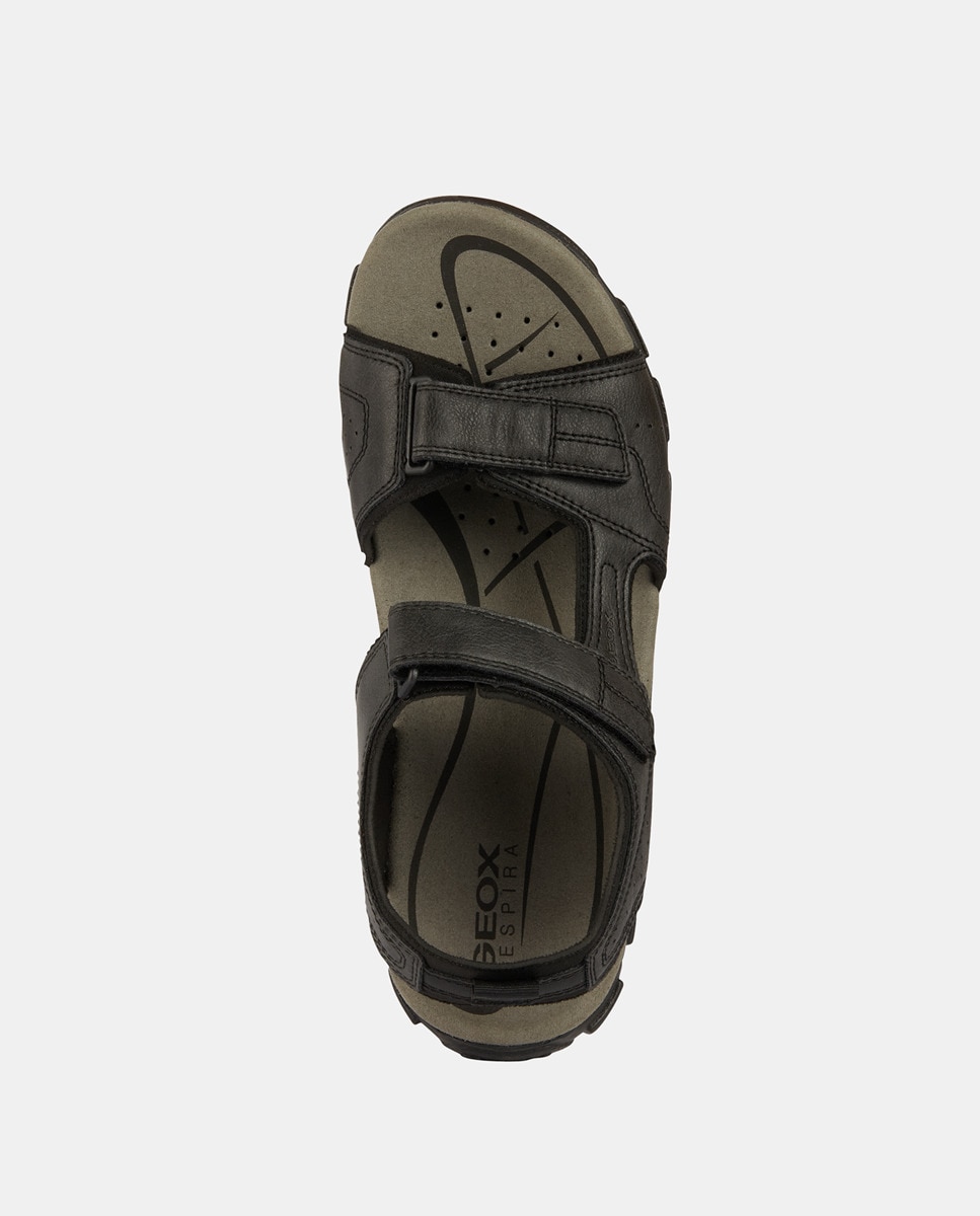 Sandálias Abertas Strada com Fecho Aderente e em Têxtil Preto-9