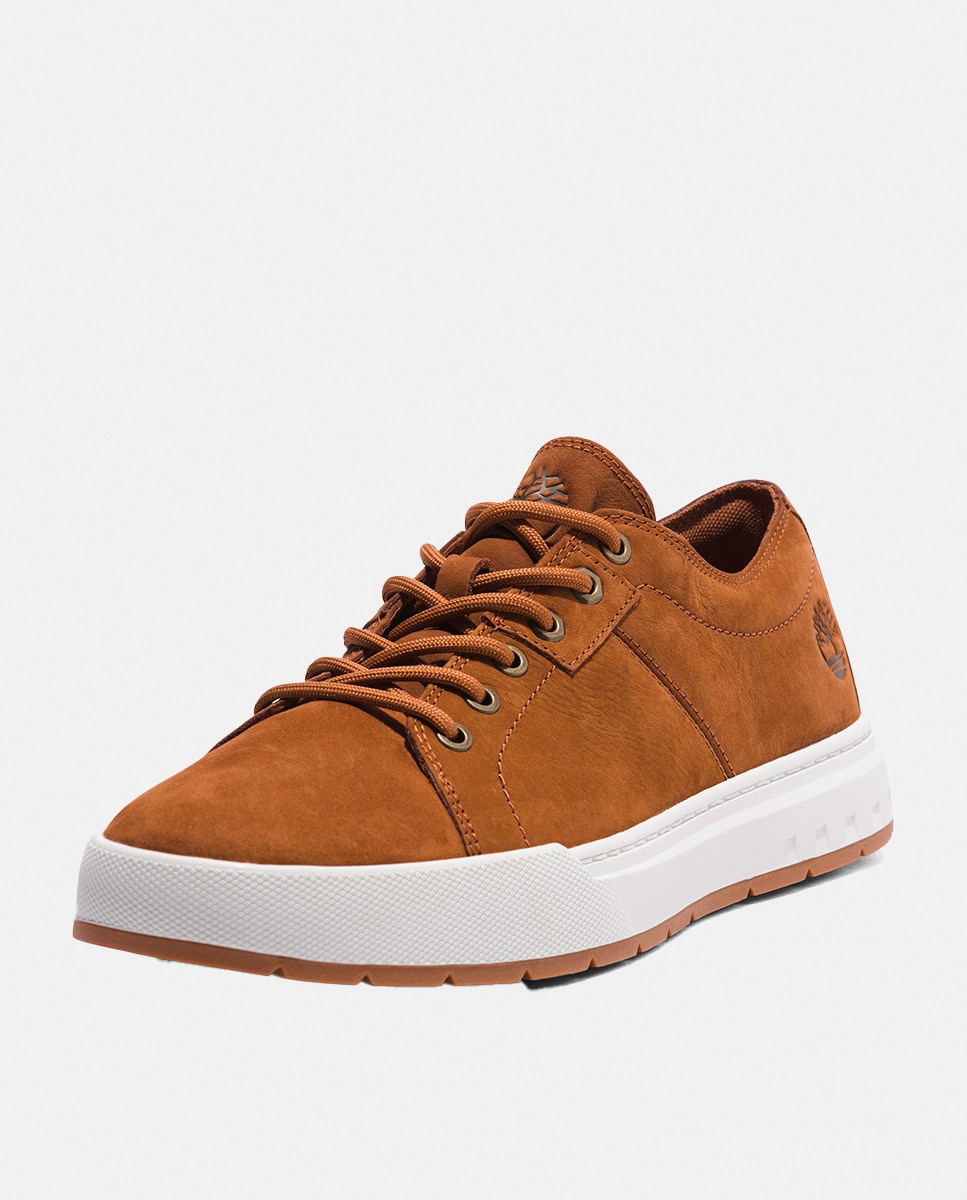 Sapatilhas Baixas Maple Grove em Pele Castanho-18