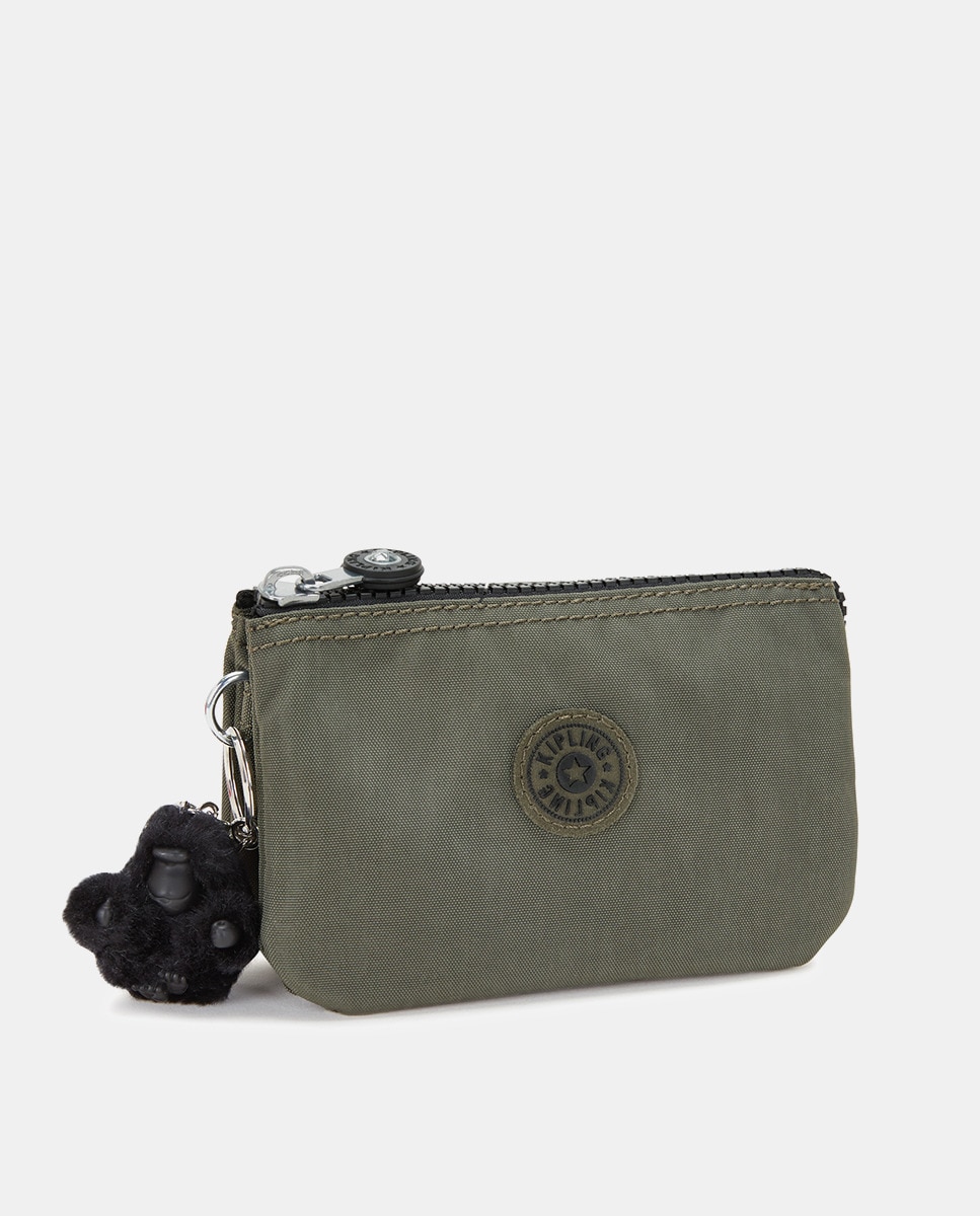 Porta-Moedas Pequeno com Vários Bolsos Caqui-3