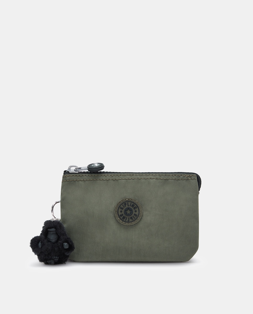 Porta-Moedas Pequeno com Vários Bolsos Caqui-1