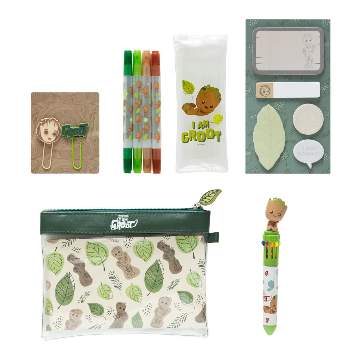 Kit de papelería Marvel Groot Erik verde Verde / Beige-1