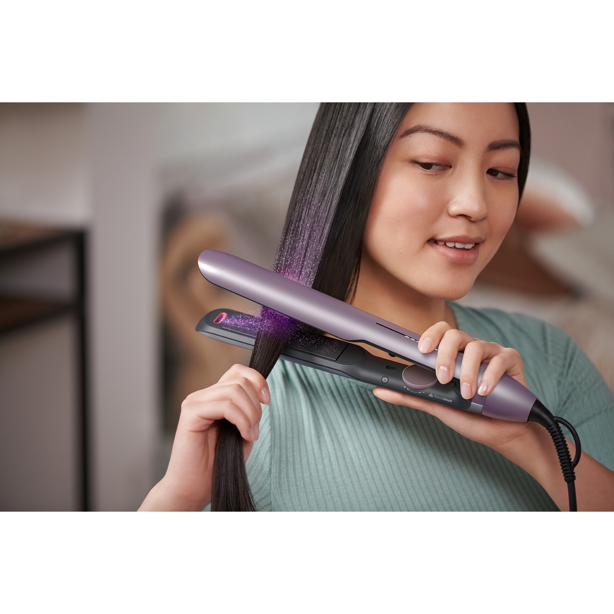 Plancha de pelo Philips Serie 5000, con tecnología ThermoShield 4