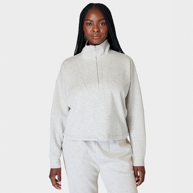 Imagem 0 de Sweatshirt de Mulher Sand Wash Funnel Neck Half Zip