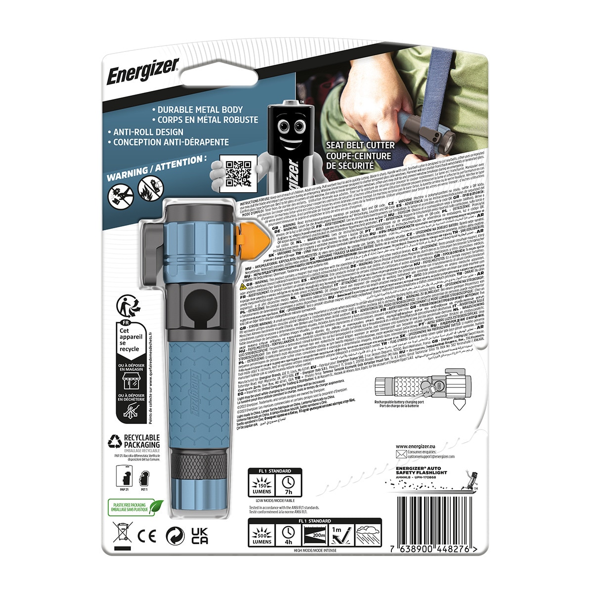 Linterna Auto Recargable 500 lm 5000K Azul / Negro-2