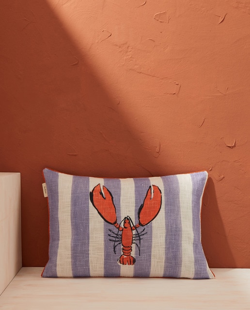 Imagen 0 de Funda de cojín rústico estampado rayas