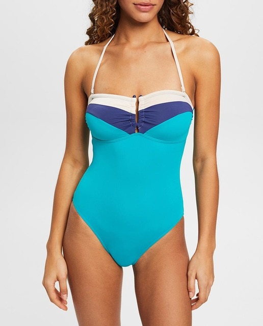 Imagen 0 de Bañador de mujer bandó con relleno sin aro y tirantes removibles