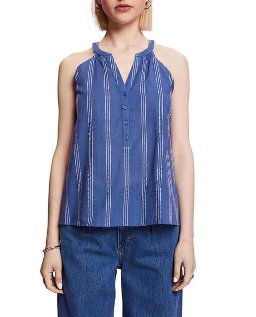 Imagen 0 de Blusa de mujer escote pico rayas