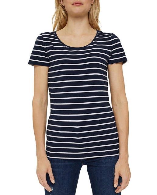 Imagen 0 de Camiseta de mujer básica rayas regular fit