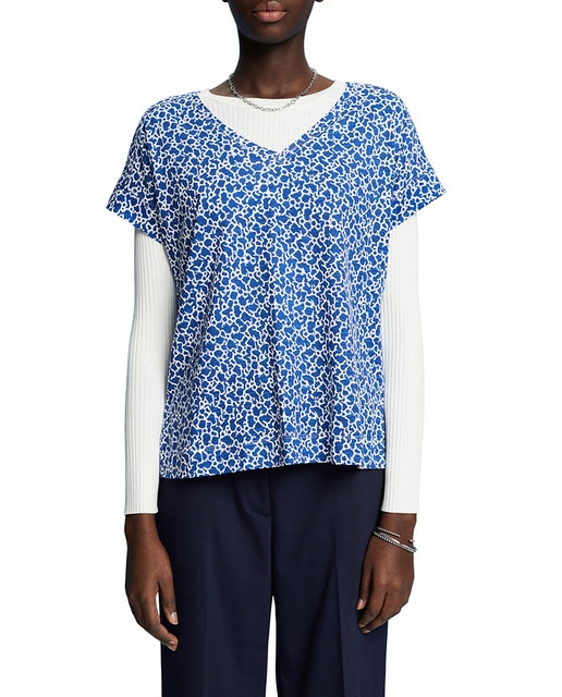 Imagen 0 de Camiseta de mujer estampado abstracto algodón